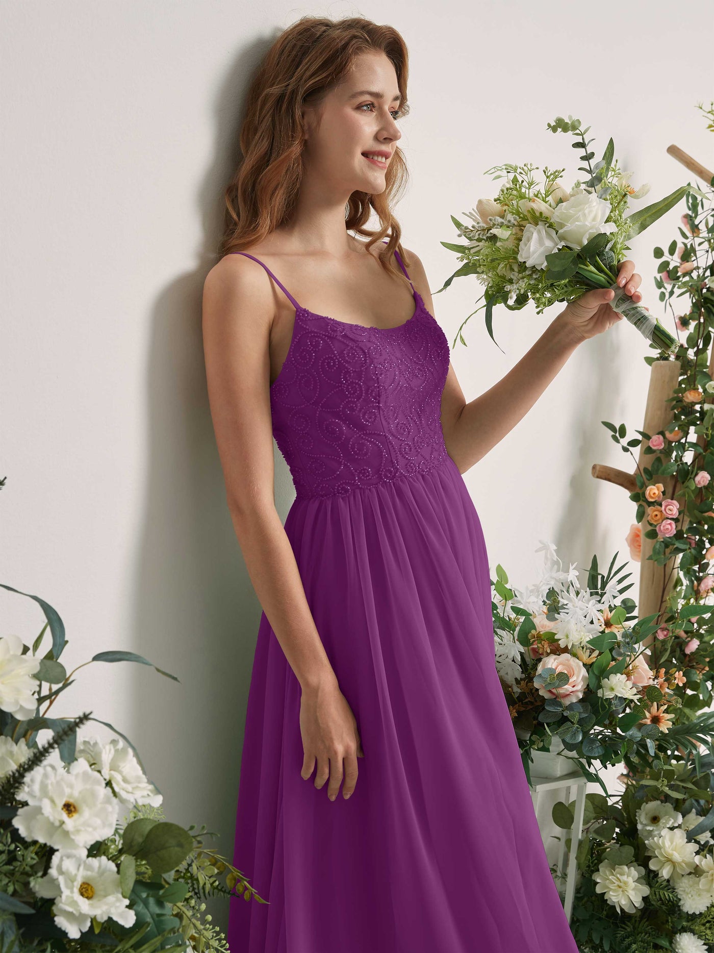 Purple Bridesmaid Dresses A-line Spaghetti-straps Sleeveless Chiffon Dresses (83221236)#color_purple