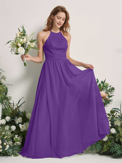 Carlyna Denise A-Line Regency Embroidered Bridesmaid Dress Maxi Sleeveless Round Neck Dress Front View #color_regency