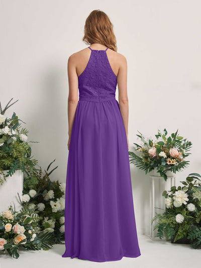 Carlyna Denise A-Line Regency Embroidered Bridesmaid Dress Maxi Sleeveless Round Neck Dress Back View #color_regency
