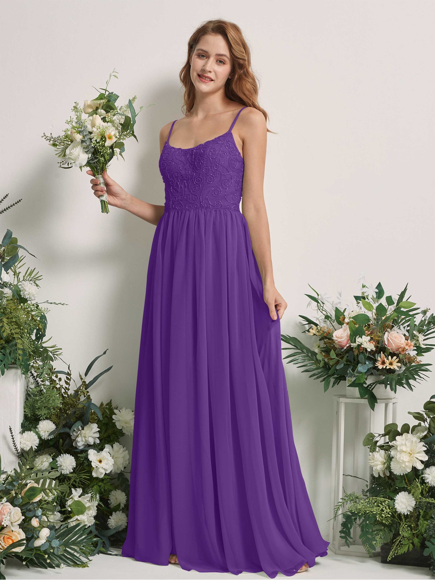 Regency Bridesmaid Dresses A-line Spaghetti-straps Sleeveless Chiffon Dresses (83221228)#color_regency