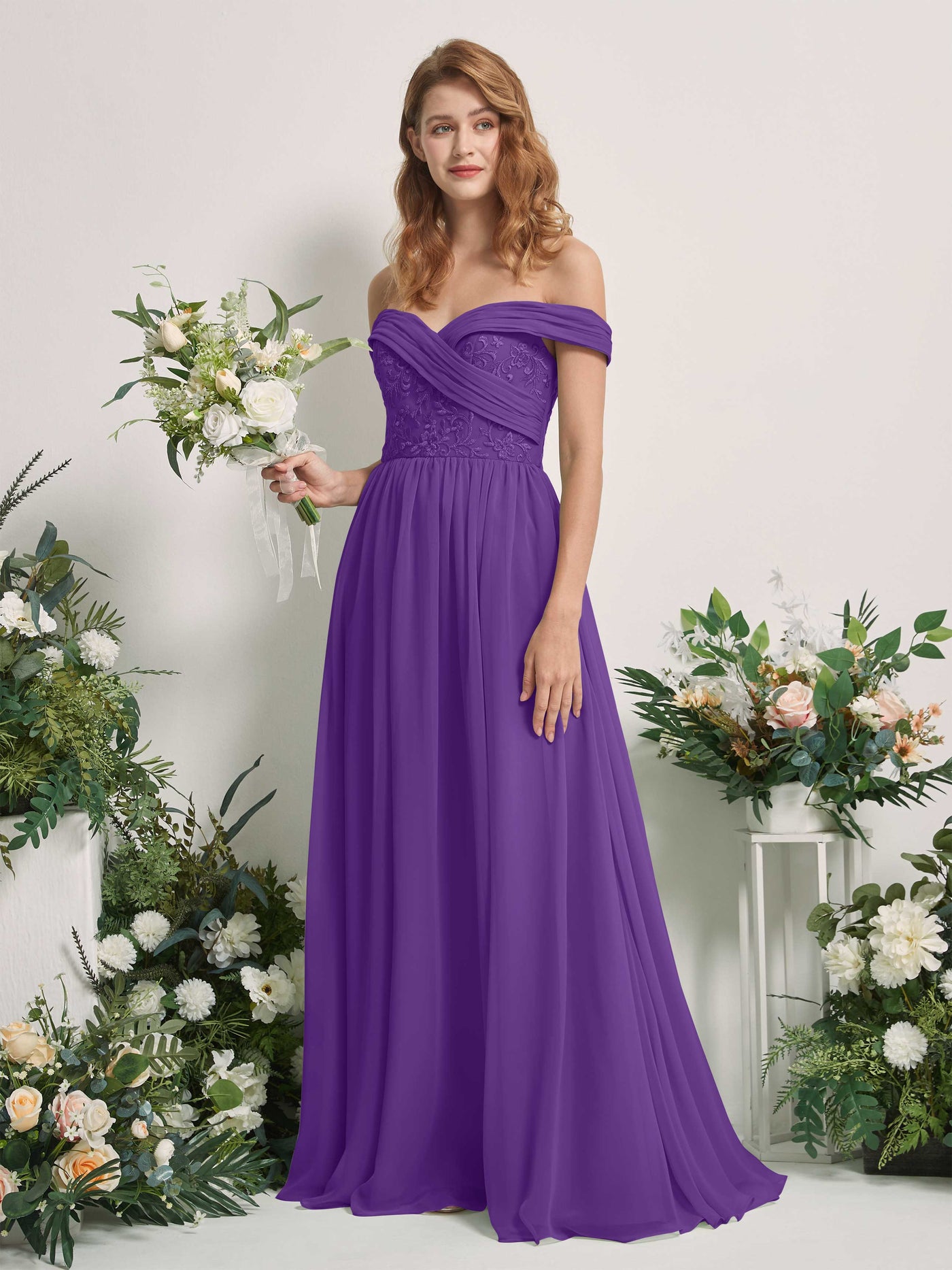 Regency Bridesmaid Dresses Ball Gown Off Shoulder Sleeveless Chiffon Dresses (83220428)#color_regency