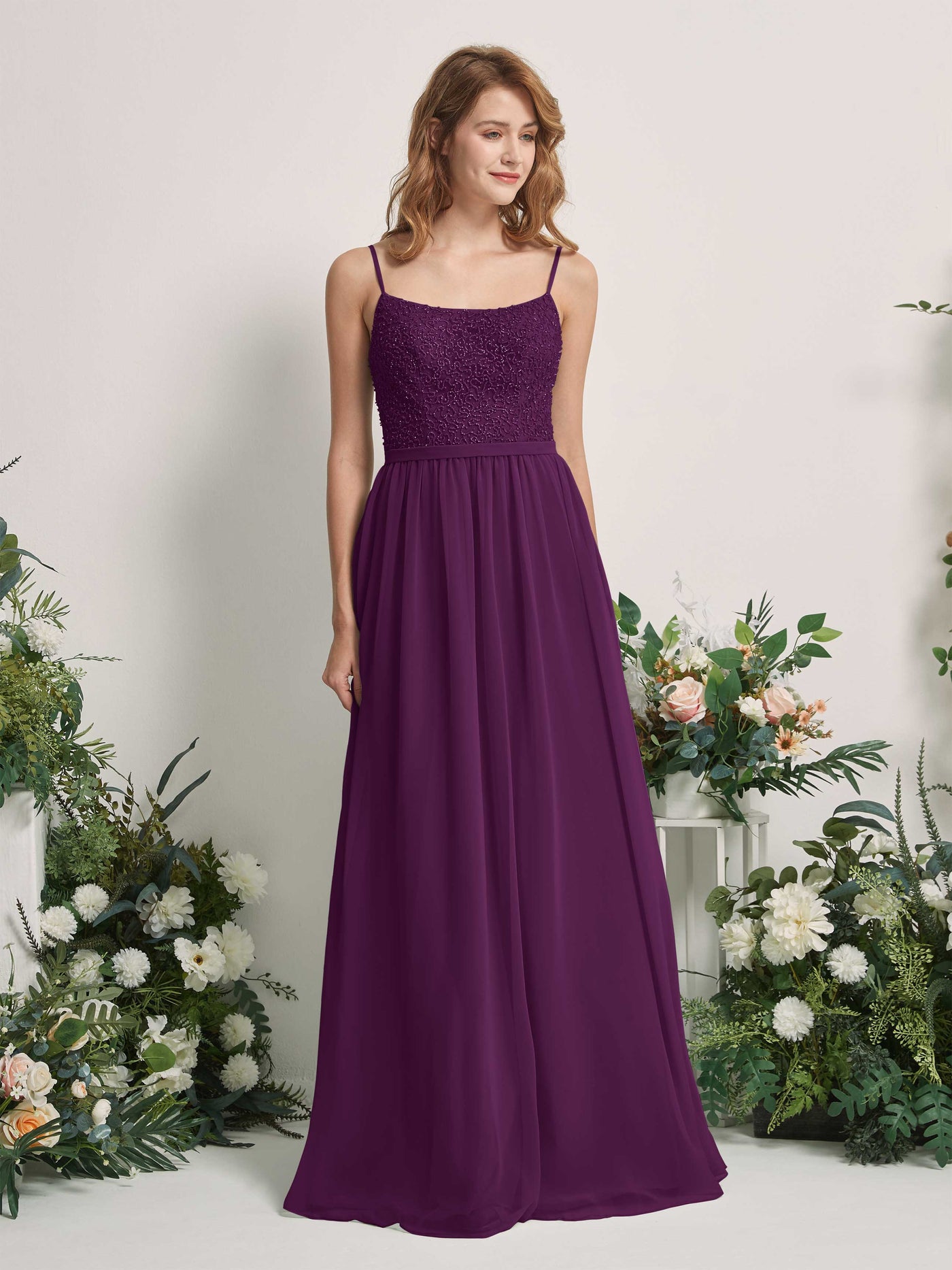 Grape Bridesmaid Dresses A-line Open back Spaghetti-straps Sleeveless Dresses (83220131)#color_grape