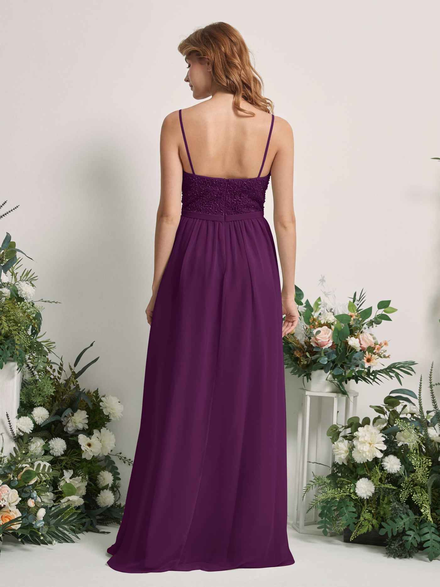 Grape Bridesmaid Dresses A-line Open back Spaghetti-straps Sleeveless Dresses (83220131)#color_grape