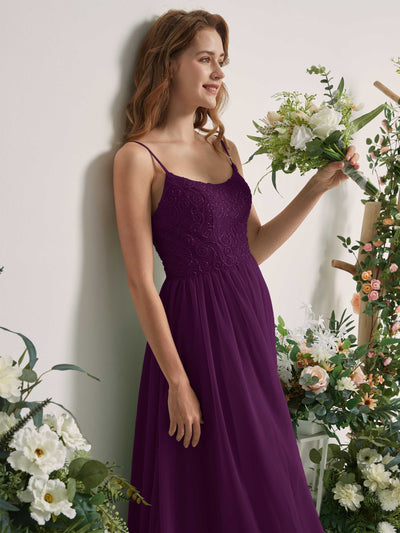 Carlyna Verna A-Line Grape Beaded Bridesmaid Dress Maxi Sleeveless Sweetheart Dress Side View 2 #color_grape