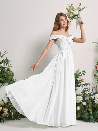 Carlyna Leona A-Line White Embroidered Bridesmaid Dress Maxi Sleeveless Sweetheart Dress Side View 2 #color_white