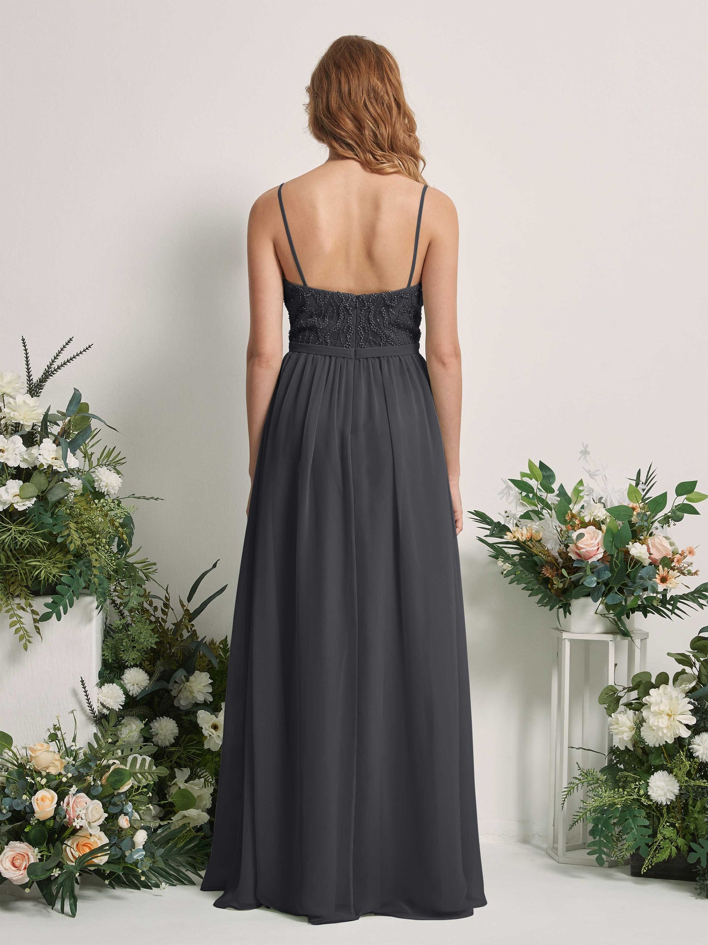 Pewter Bridesmaid Dresses A-line Spaghetti-straps Sleeveless Chiffon Dresses (81226538)#color_pewter