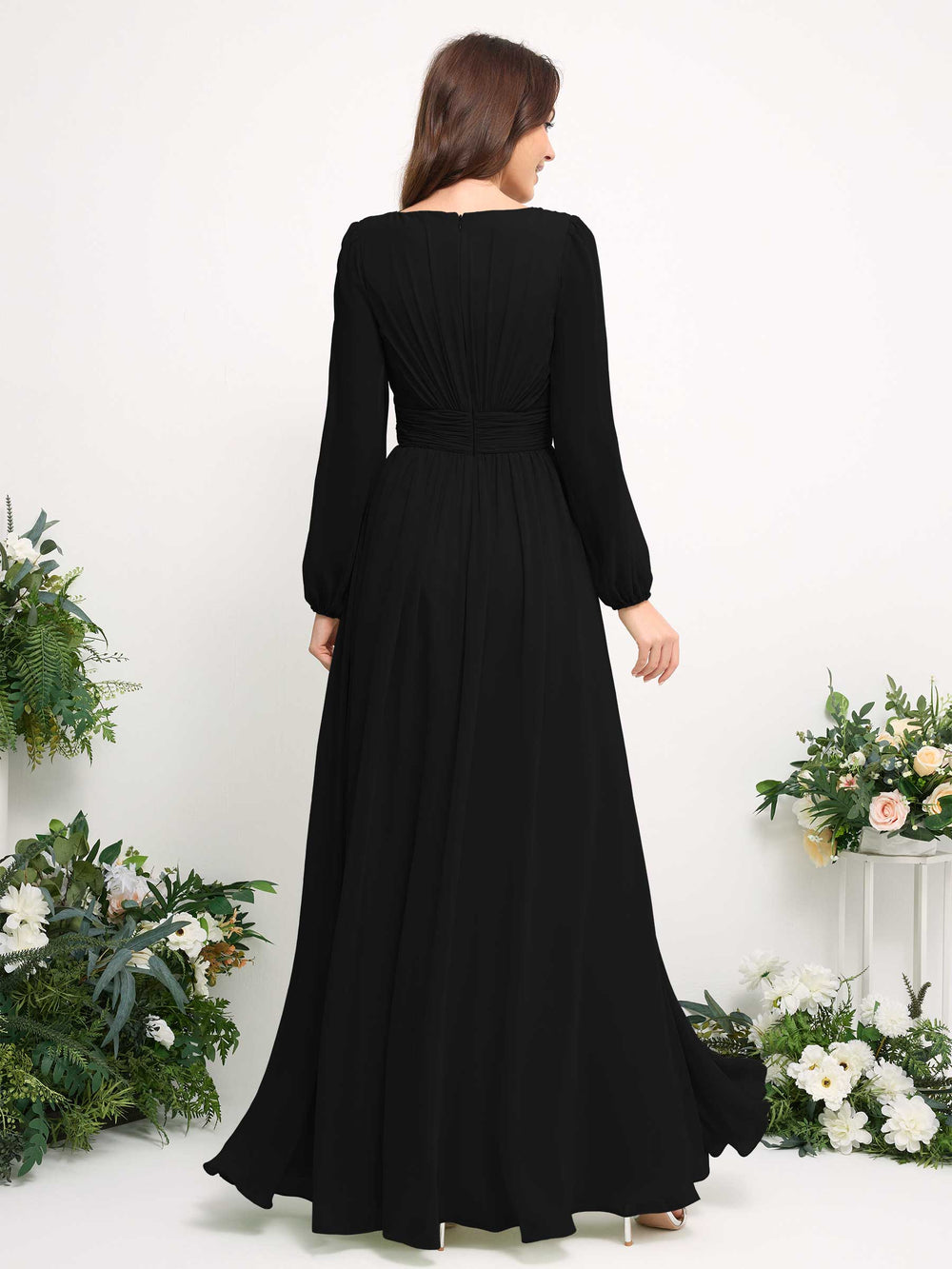 Black Long Sleeve Bridesmaid Dresses | Carlyna Black Long Sleeve Bridesmaid Dresses | Carlyna