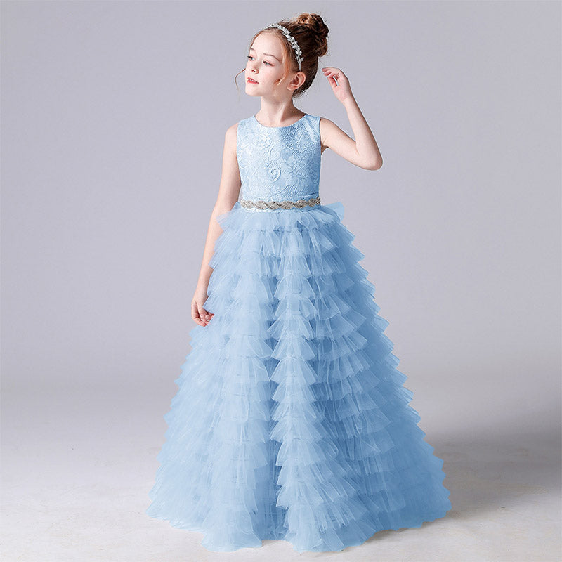 Cute Tulle Lace Maxi Dress for Girls – Princess Party, Wedding & Photo Shoot Outfit