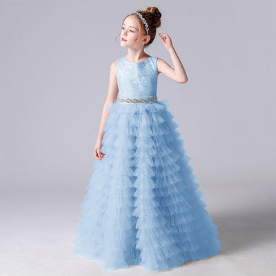 Cute Tulle Lace Maxi Dress for Girls – Princess Party, Wedding & Photo Shoot Outfit