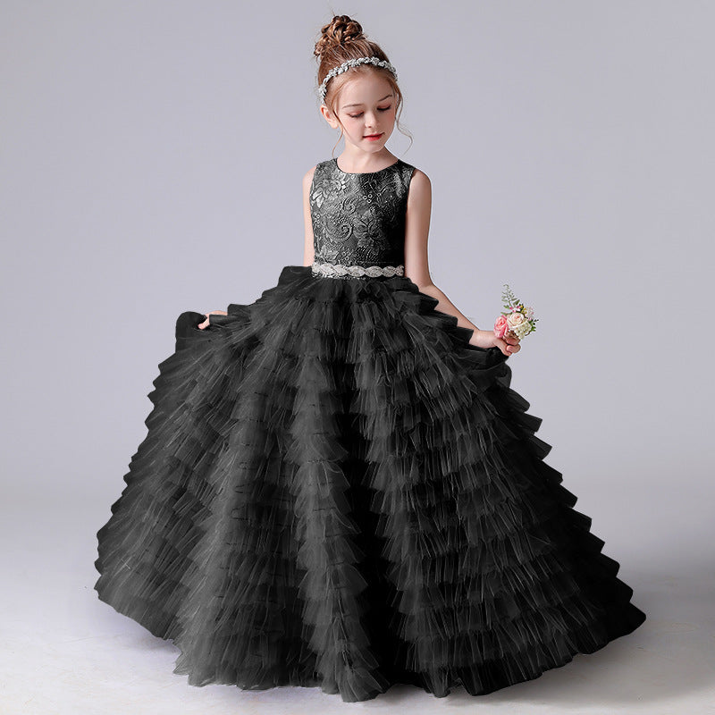 Cute Tulle Lace Maxi Dress for Girls – Princess Party, Wedding & Photo Shoot Outfit