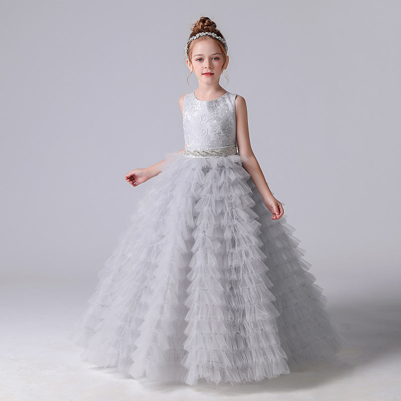 Cute Tulle Lace Maxi Dress for Girls – Princess Party, Wedding & Photo Shoot Outfit