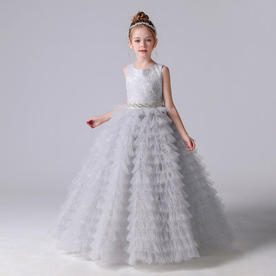 Cute Tulle Lace Maxi Dress for Girls – Princess Party, Wedding & Photo Shoot Outfit