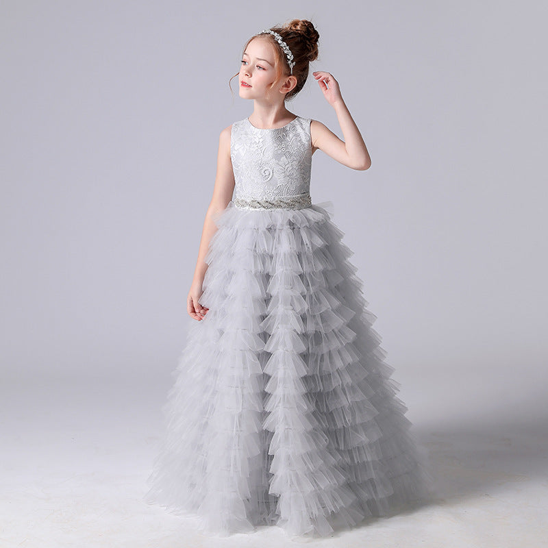 Cute Tulle Lace Maxi Dress for Girls – Princess Party, Wedding & Photo Shoot Outfit