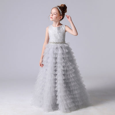 Cute Tulle Lace Maxi Dress for Girls – Princess Party, Wedding & Photo Shoot Outfit