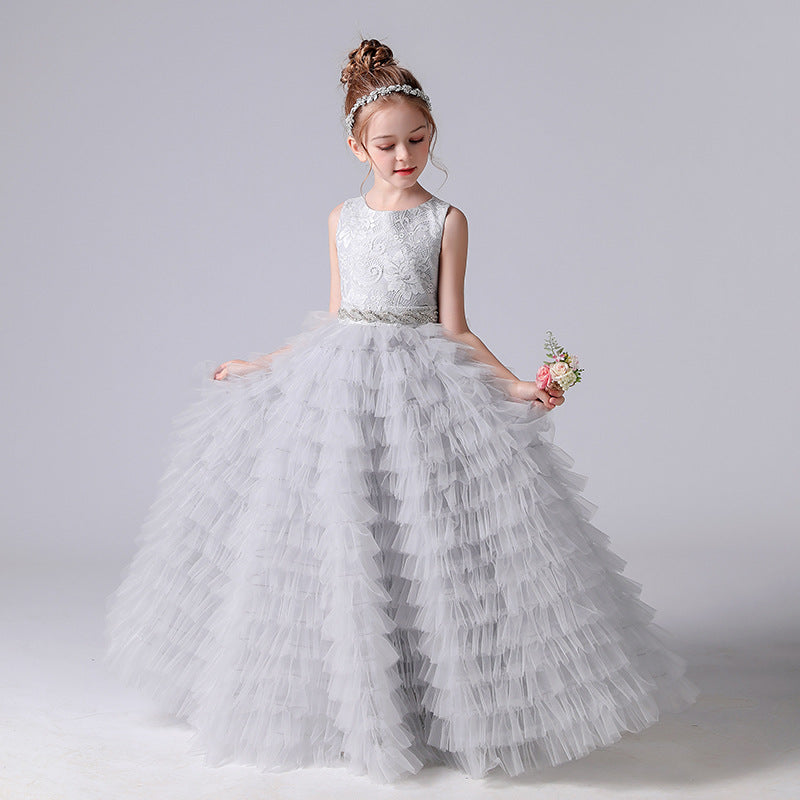 Cute Tulle Lace Maxi Dress for Girls – Princess Party, Wedding & Photo Shoot Outfit