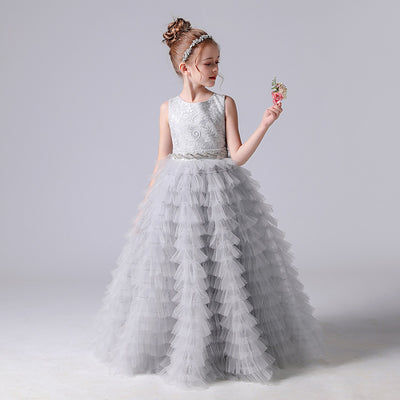 Cute Tulle Lace Maxi Dress for Girls – Princess Party, Wedding & Photo Shoot Outfit