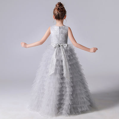 Cute Tulle Lace Maxi Dress for Girls – Princess Party, Wedding & Photo Shoot Outfit
