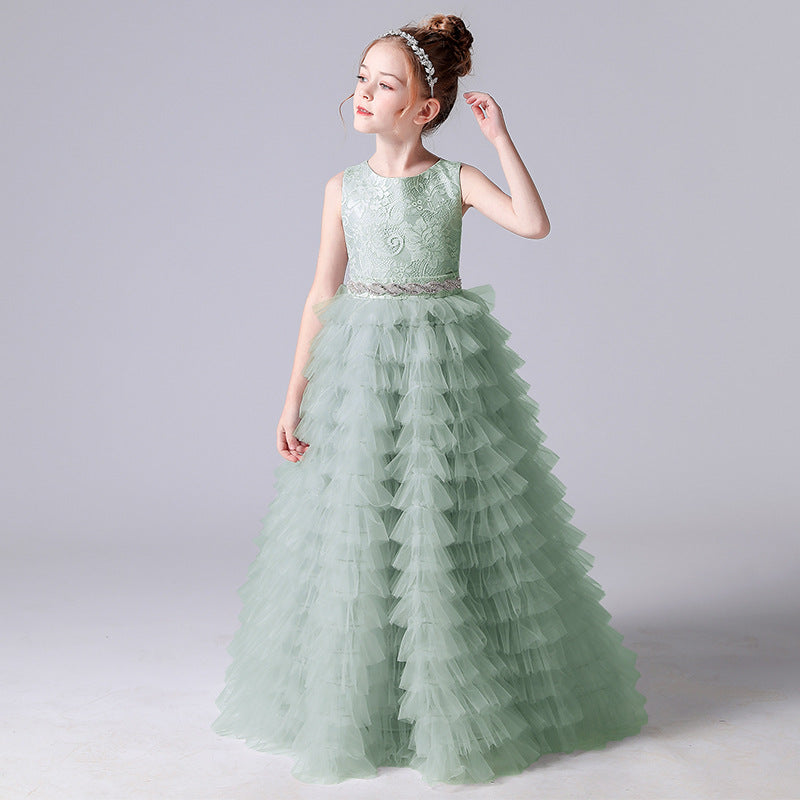 Cute Tulle Lace Maxi Dress for Girls – Princess Party, Wedding & Photo Shoot Outfit