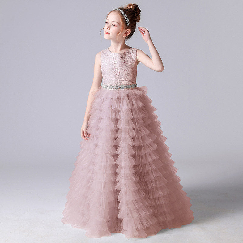 Cute Tulle Lace Maxi Dress for Girls – Princess Party, Wedding & Photo Shoot Outfit