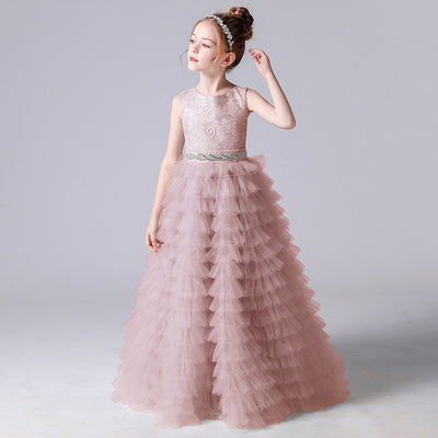 Cute Tulle Lace Maxi Dress for Girls – Princess Party, Wedding & Photo Shoot Outfit