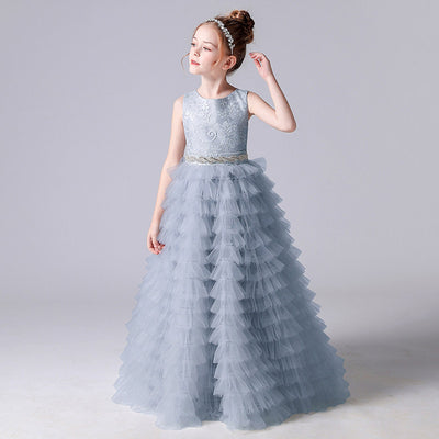 Cute Tulle Lace Maxi Dress for Girls – Princess Party, Wedding & Photo Shoot Outfit