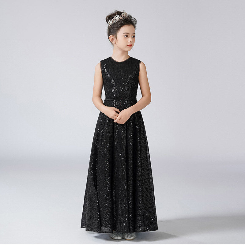 Black Sequin Maxi Dress for Girls – Cute Party & Formal Outfit for Ages 3-12