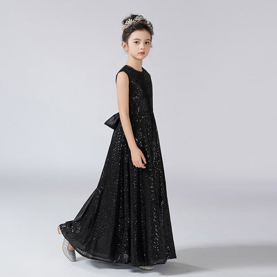 Black Sequin Maxi Dress for Girls – Cute Party & Formal Outfit for Ages 3-12
