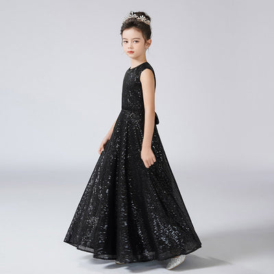 Black Sequin Maxi Dress for Girls – Cute Party & Formal Outfit for Ages 3-12