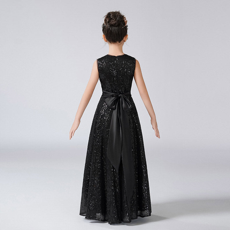 cute black formal dresses A line Black Evening Dresses For Girls Black Prom Party Gown fg6281