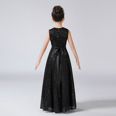 Black Sequin Maxi Dress for Girls – Cute Party & Formal Outfit for Ages 3-12