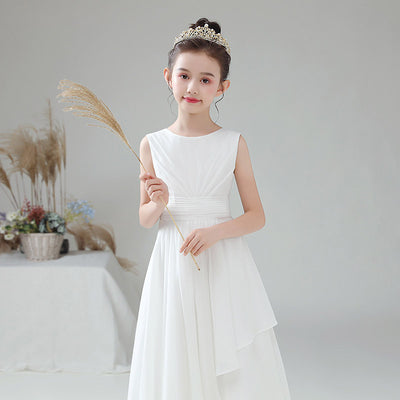 Cute A-line Chiffon Maxi Dress for Girls – Tiered Skirt Party & Formal Dress