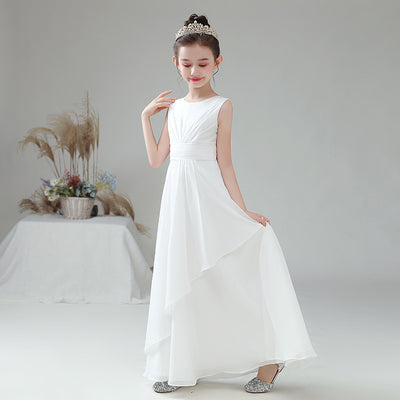 Cute A-line Chiffon Maxi Dress for Girls – Tiered Skirt Party & Formal Dress