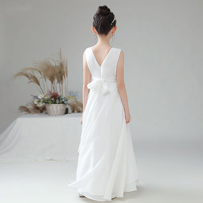 Cute A-line Chiffon Maxi Dress for Girls – Tiered Skirt Party & Formal Dress