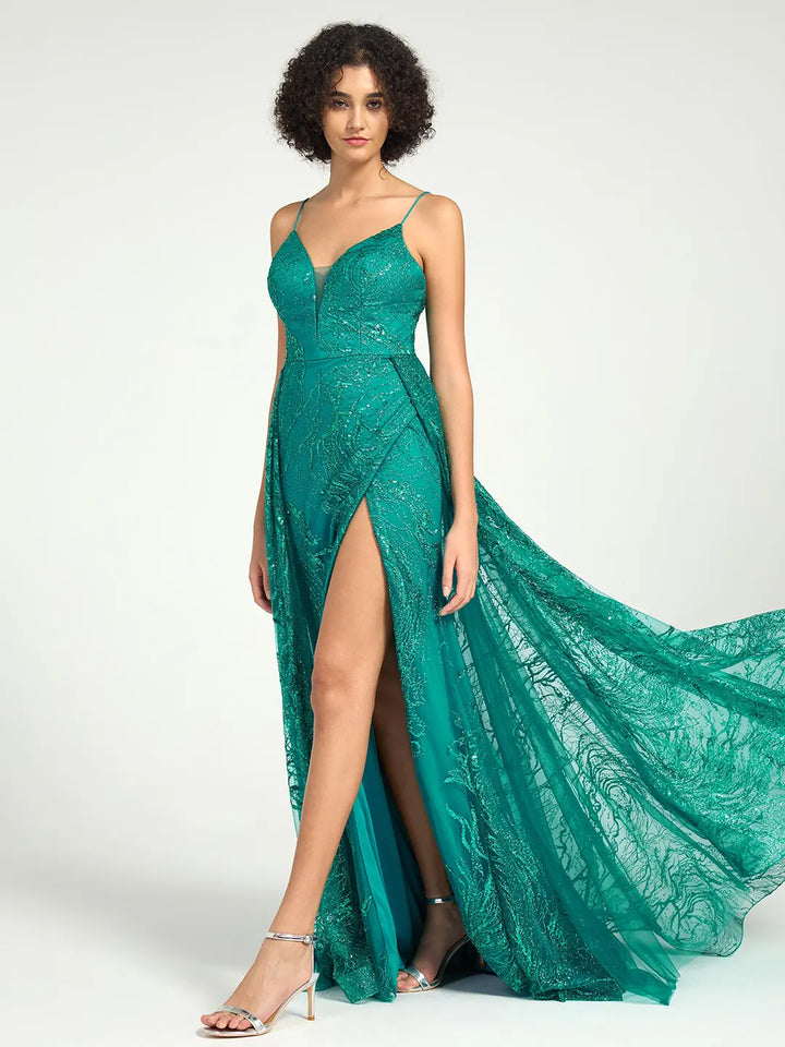 strappy mermaid dress Ladivine CC2253 - Long Tulle Mermaid Dress