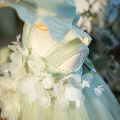 Carlyna Carlyna Floral Applique Puffy Tulle Flower Girl Dress