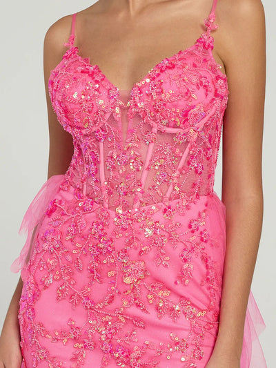 Carlyna Carlyna Carlyna Carlyna Carlyna Carlyna Floral Embroidered Spaghetti Strap Mermaid Formal Dress with High Slit