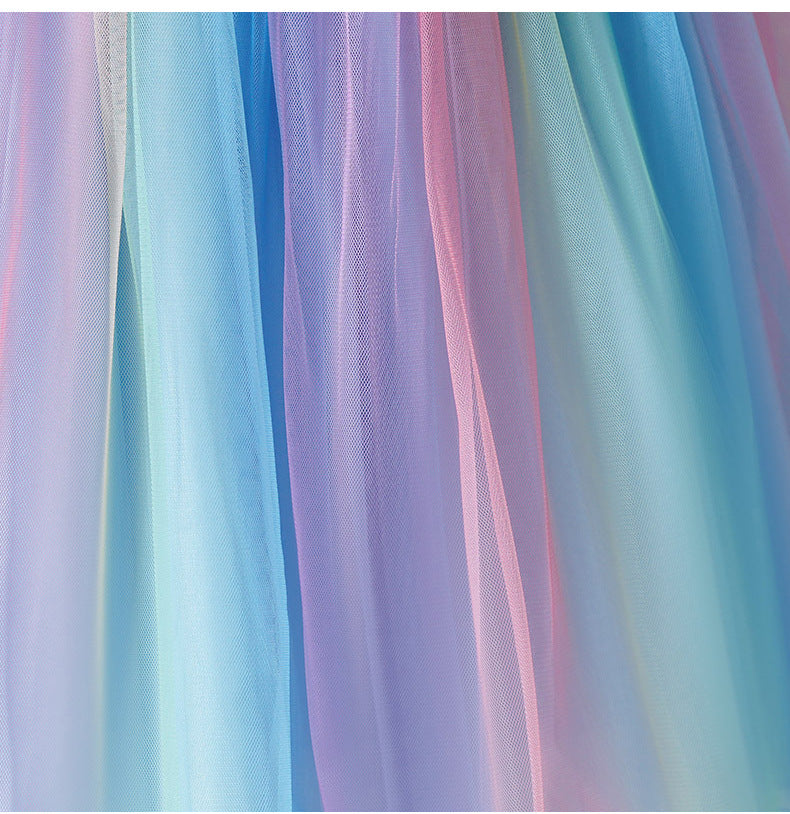 Tea-Length Girls A-Line Satin Tulle Dress with Bow and Floral Appliqué