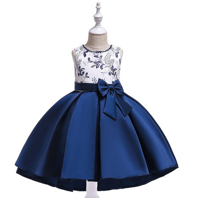 High Low Satin Beaded Embroidered Princess Dress for Girls 3-10 Years – Special Occasion Gown