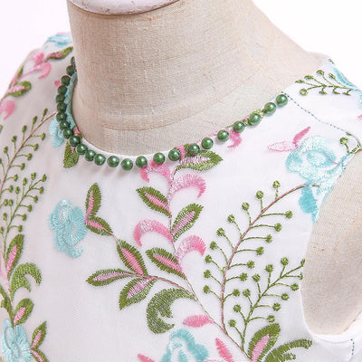 High Low Satin Beaded Embroidered Princess Dress for Girls 3-10 Years – Special Occasion Gown