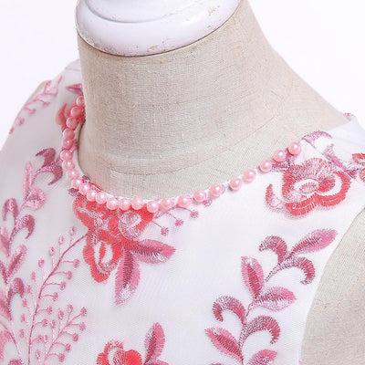 High Low Satin Beaded Embroidered Princess Dress for Girls 3-10 Years – Special Occasion Gown