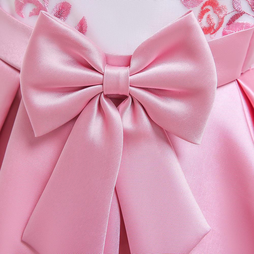 High Low Satin Beaded Embroidered Princess Dress for Girls 3-10 Years – Special Occasion Gown