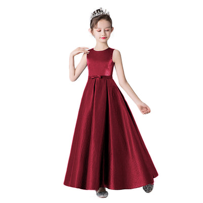 Cute A-Line Satin Ruffle Maxi Dress for Girls | Party, Performance & Formal