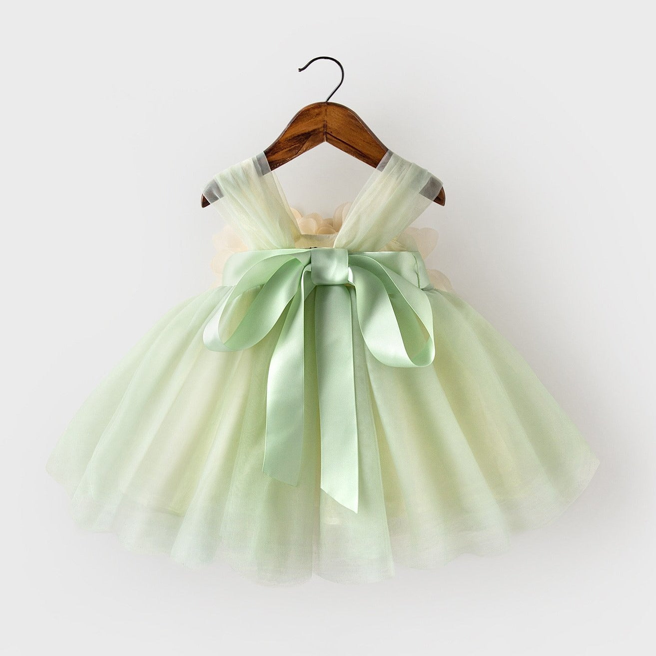 Green Tulle Flower Girl Dress for Birthdays, Parties & Weddings – Tea Length, A-Line