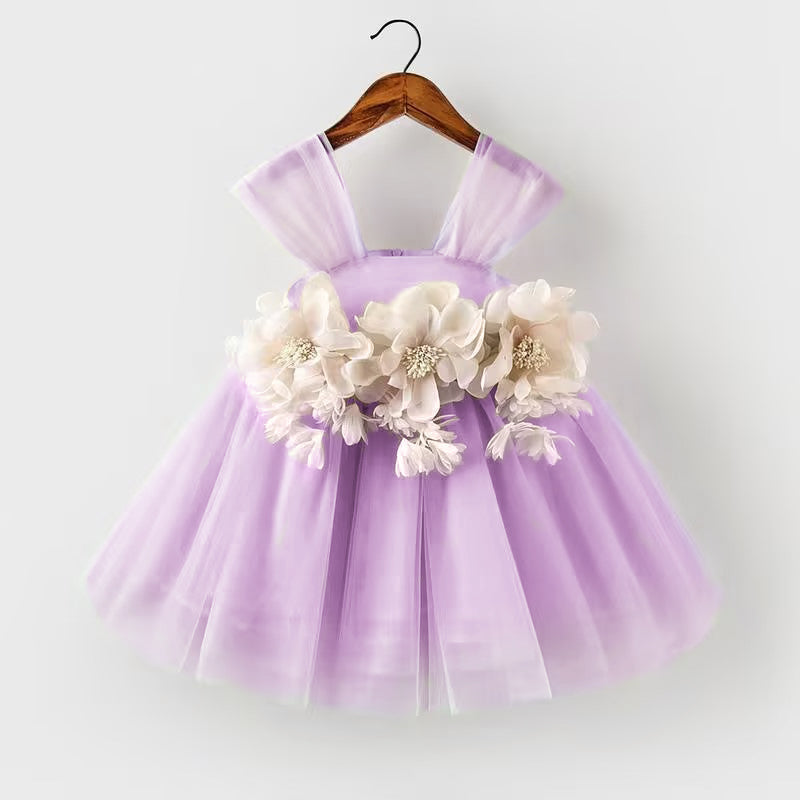 Green Tulle Flower Girl Dress for Birthdays, Parties & Weddings – Tea Length, A-Line