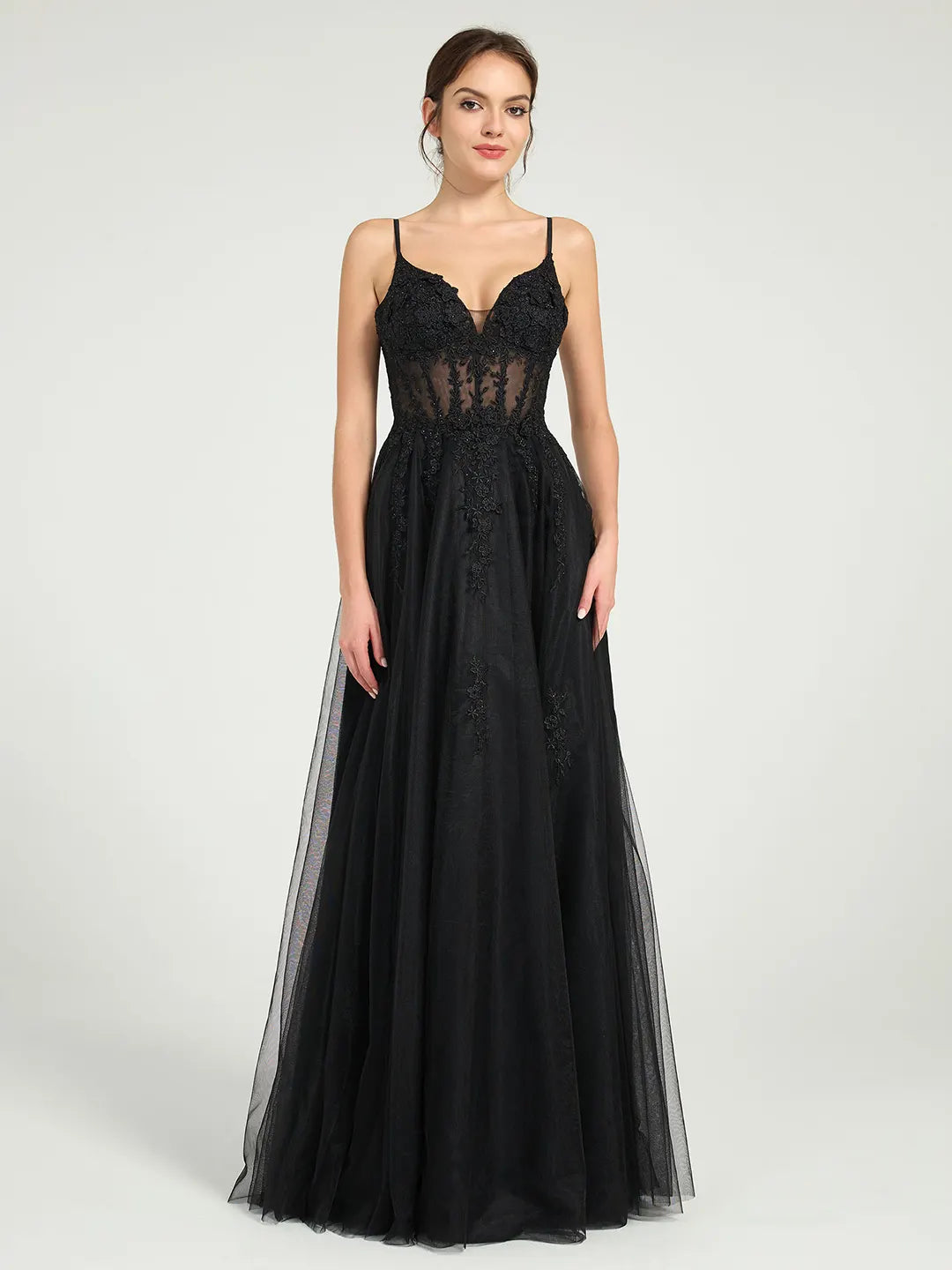 illusion corset prom dresses Portia &Scarlett Plunging Illusion Corset Prom Dress PS26126 Champagne / 6