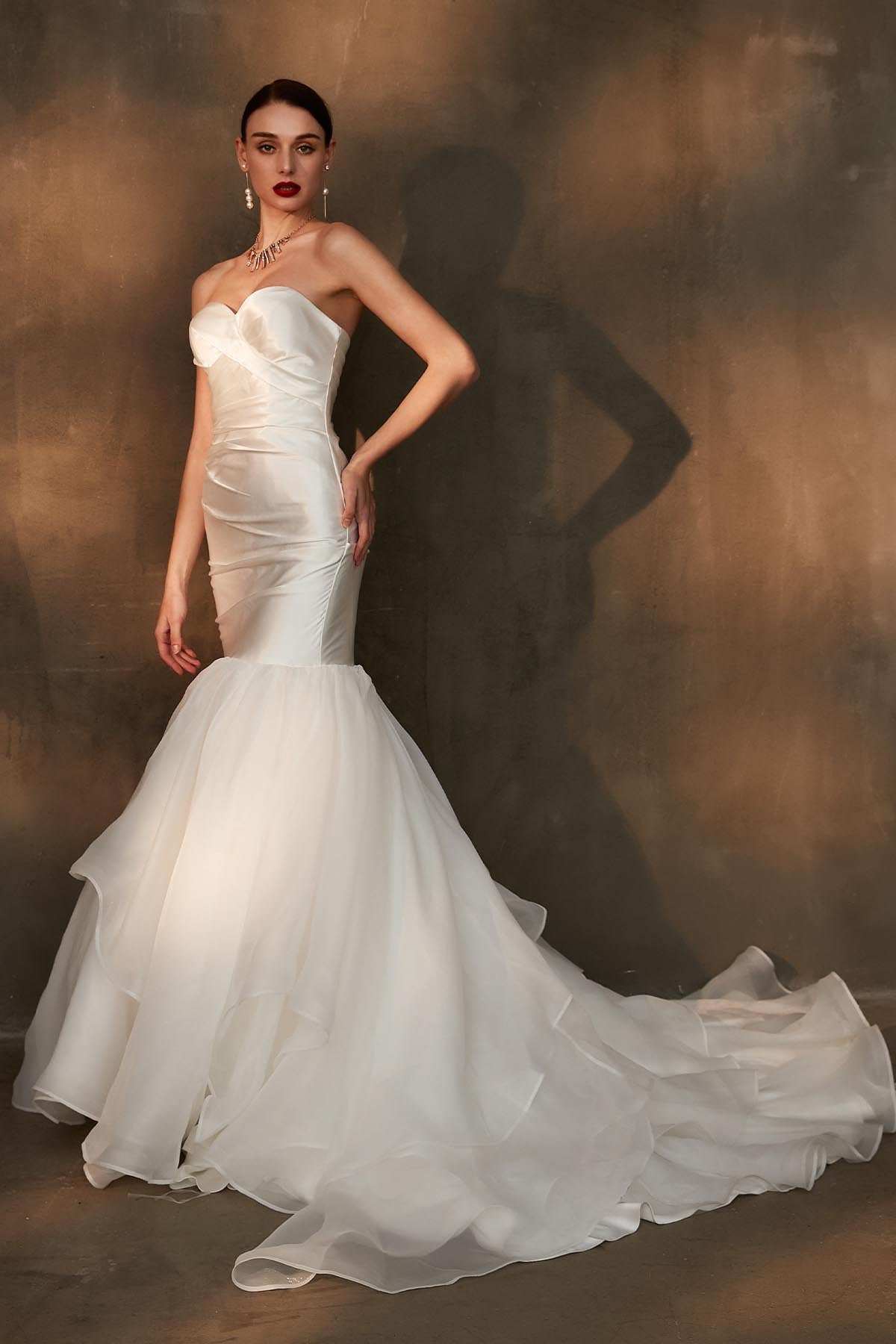 Mermaid/Trumpet Sweetheart Sleeveless Full Length Polyester Wedding Dresses