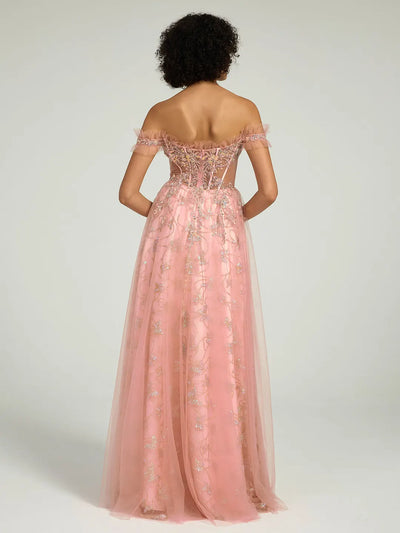 Carlyna Carlyna Carlyna Carlyna Carlyna Carlyna Off-the-Shoulder Floral Embellished A-Line Ball Gown
