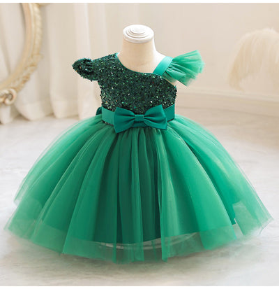A-line One Shoulder Sequin Tulle Dress for Girls – Party & Occasion Wear