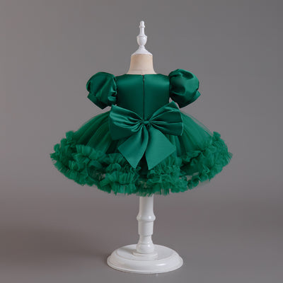 Princess Tea Length Sequin Tulle Dress for Little Girls - Special Occasion Outfit