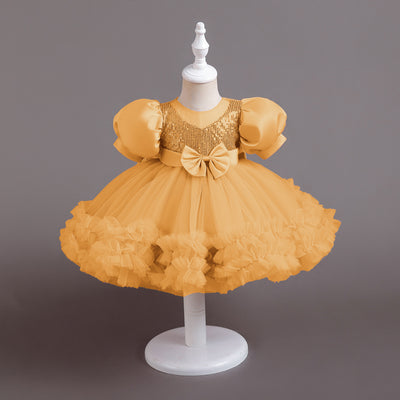 Princess Tea Length Sequin Tulle Dress for Little Girls - Special Occasion Outfit